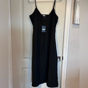 DKNY Slip Dress with Thin Straps and mesh sides NWT